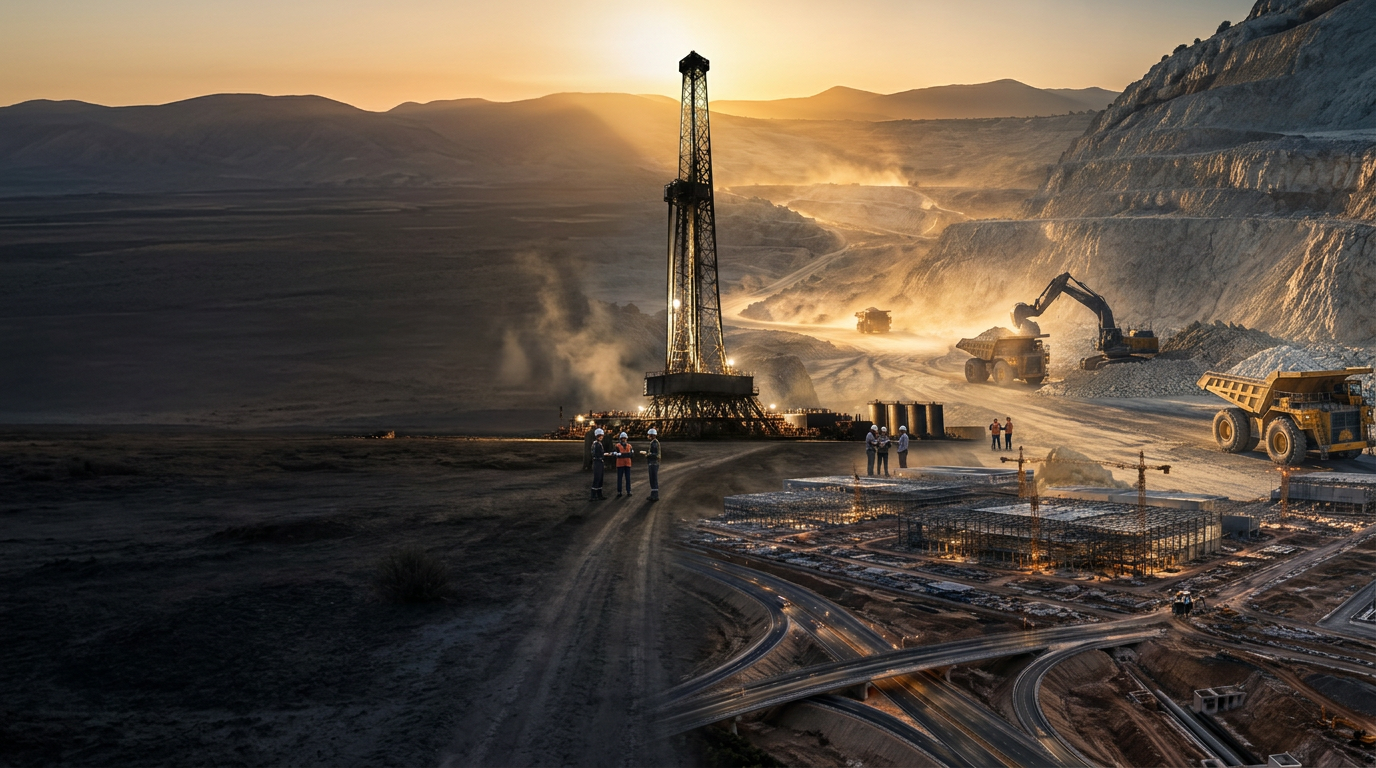 Integrated oil, mining and infrastructure operations across one industrial landscape